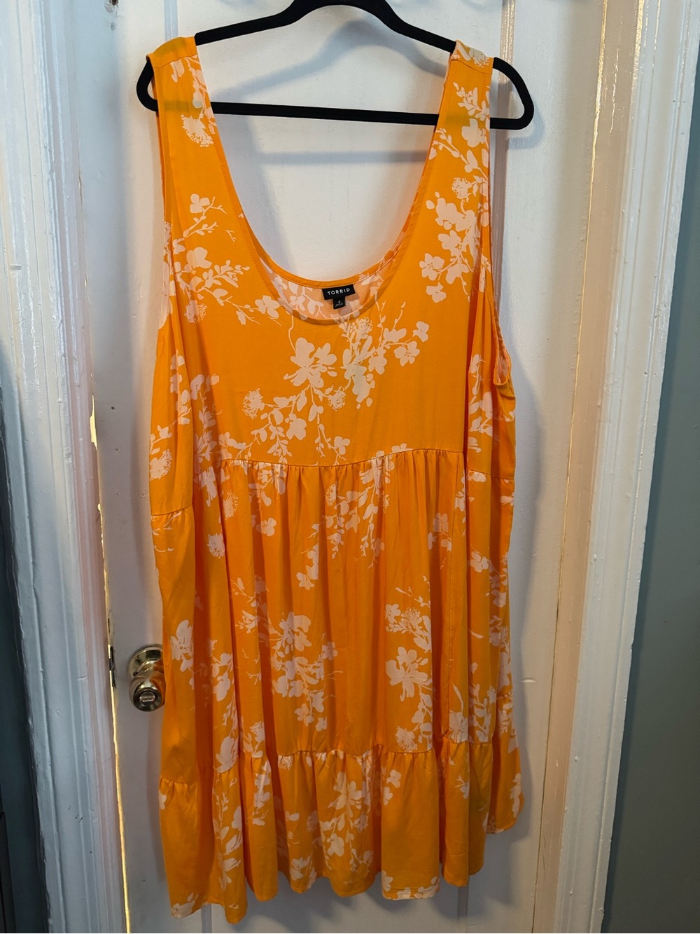 torrid Yellow Floral Scoop Neck Swing Dress